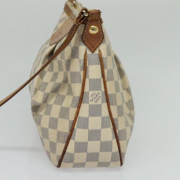 LOUIS VUITTON Damier Azur Siracusa PM Shoulder Bag N41113 LV Auth 119000 - Picture 4 of 16